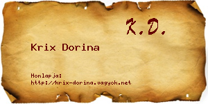 Krix Dorina névjegykártya